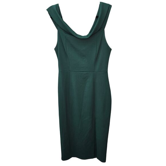 Windsor Dress Womens Large Emerald Green High Slit Off the Shoulders Holiday - Picture 1 of 10